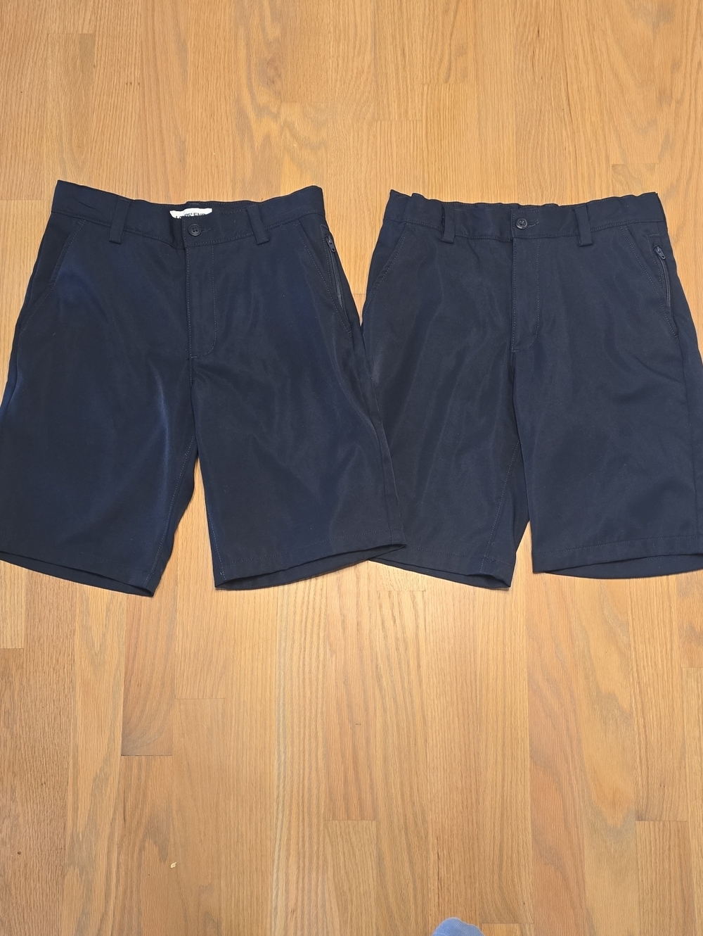 2 Land's End Sz 12 Boys School Uniform Boy Classic Performance Navy Chino Shorts